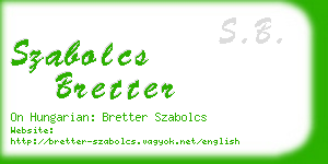 szabolcs bretter business card